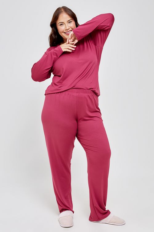 Ling fpm lgj020a pijama ml polybrus ver vermelho escuro