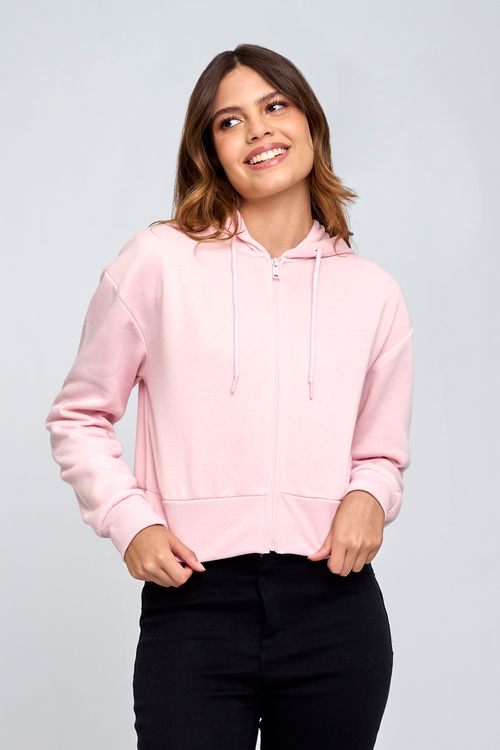 TOP MOLETOM ABERTO FEM RMT FRM400C ROSA - ROSA