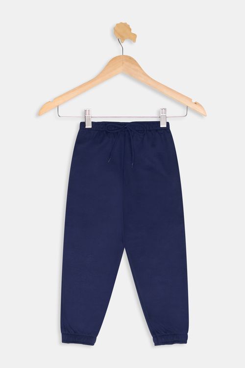 Calça Moletom Infantil Meninos Lisa Azul Escuro Tam 4 a 8