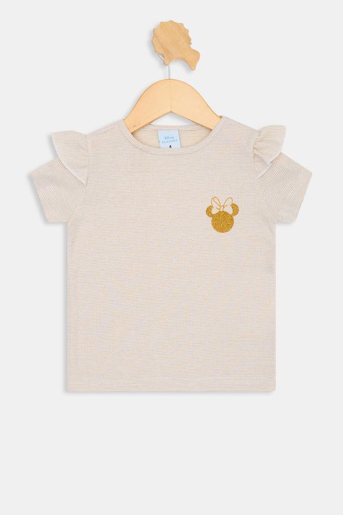 Blusa inf4/8nas lurex babado minnie dourado