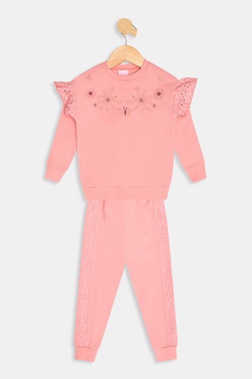 Conj inf1/3nas laise rosa flor rosa medio