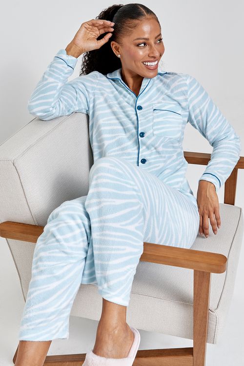 Ling pro lbj034 pijama ml polar zebra a estampado