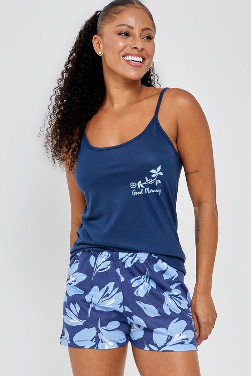 Pijama ct alca good morning marinho azul escuro