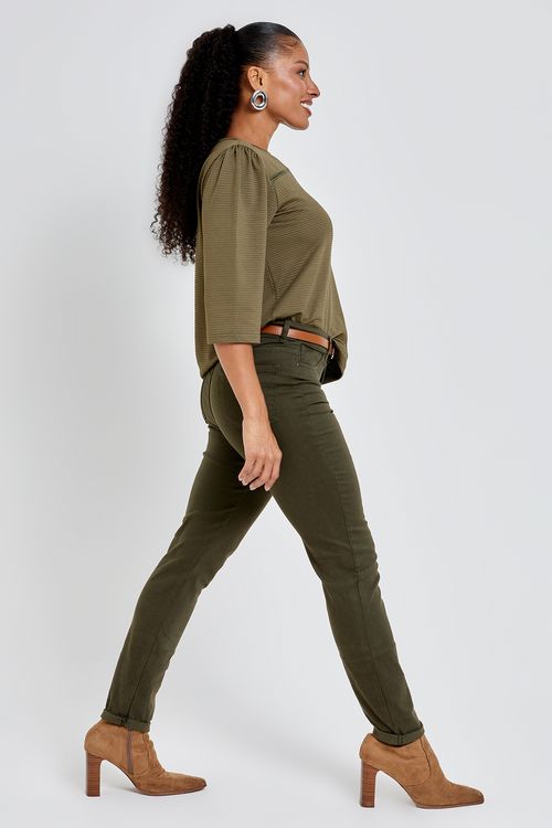 Calça fem jv comm2 cig five pock srj ver verde militar