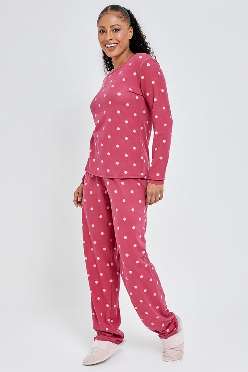 Ling pro lbj013 pijama ml poly poá vinho vermelho escuro