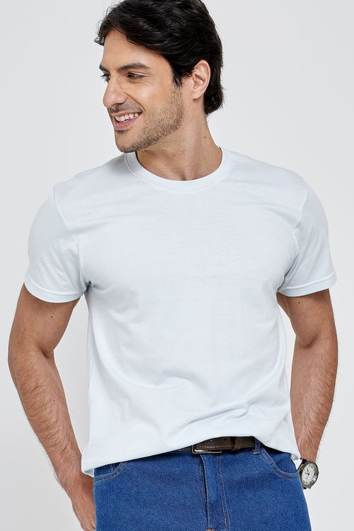Camiseta Masculina Caedu Penteada Manga Curta Azul Claro