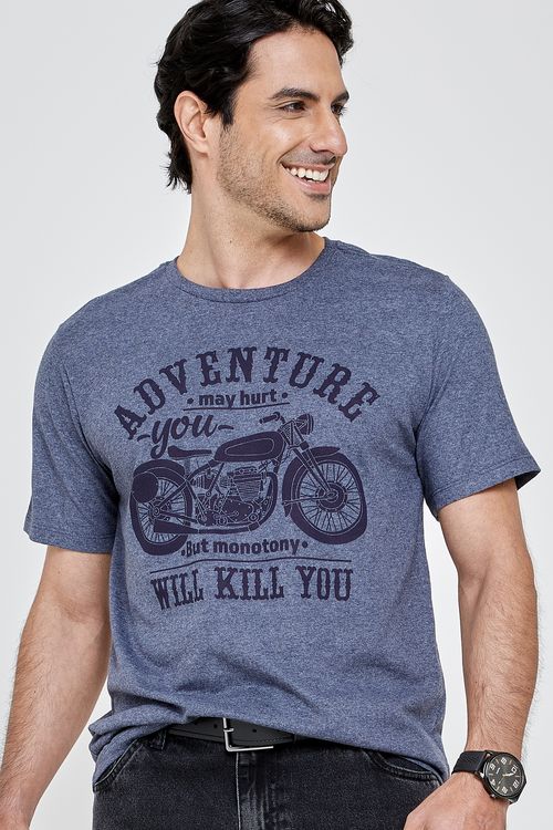 Camiseta mc casual 224235 est marinho azul escuro
