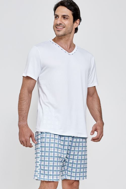 Aces masc amj013 pijama shorts mc xad estampado