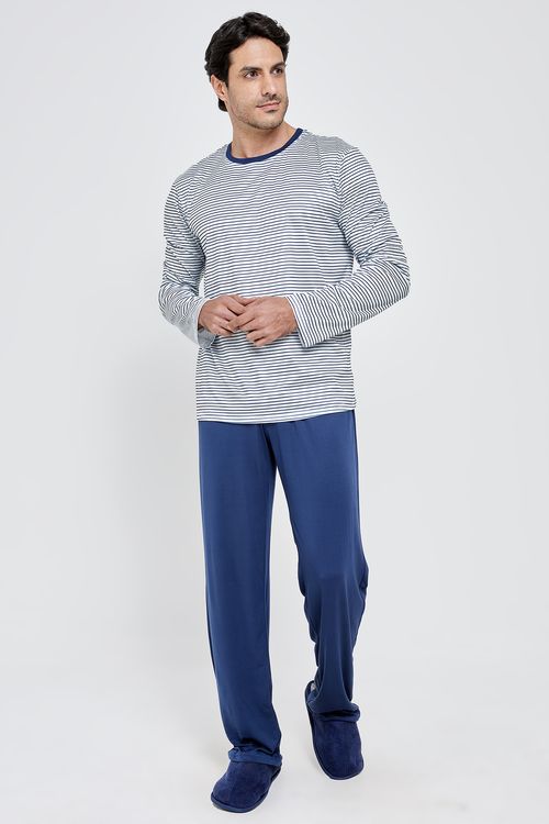 Aces masc amj014 pijama lg listrado estampado