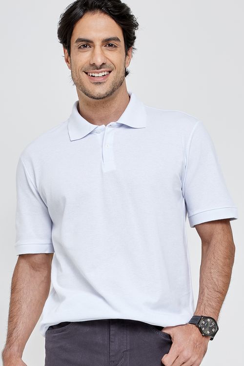 Polo masc mesa 3 piquet branco branco