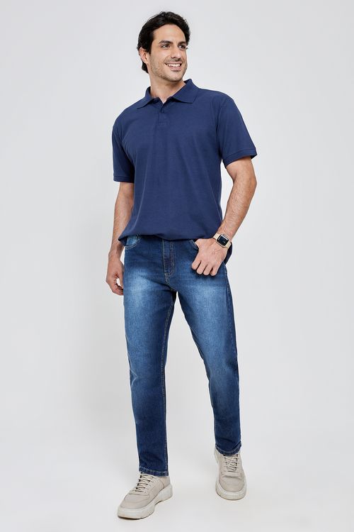 Calça masc aj 70424 slim jns med jeans azul escuro