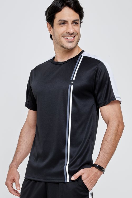 Camsieta masc esporte rec silk pto cinza escuro