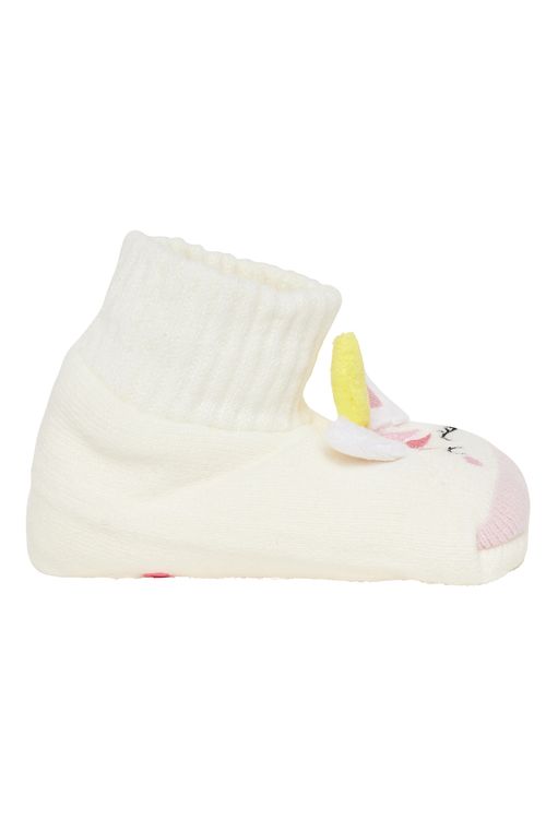 Pantufa Infantil Menina Branca Unicórnio Mágica