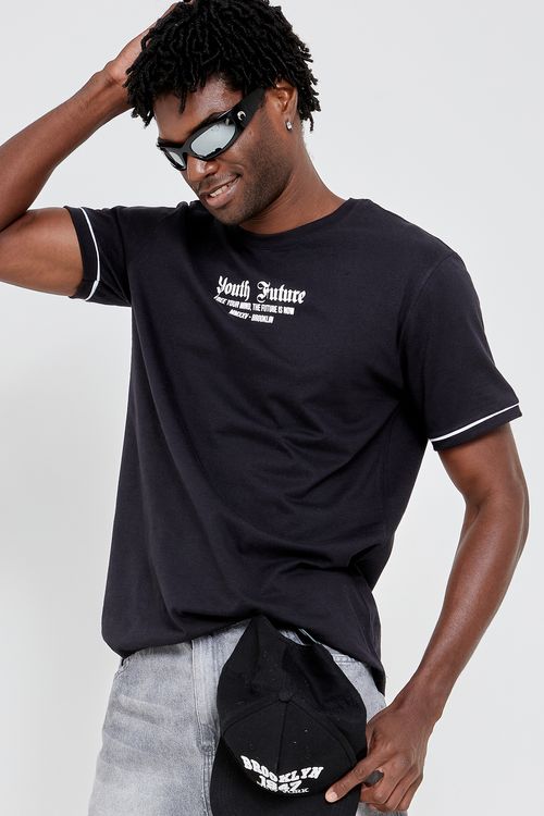 Camiseta Masculina Caedu Street Preta Algodão Conforto