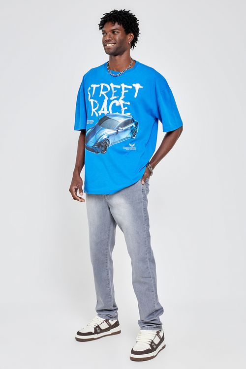 Calça Jeans Masculina Slim Caedu Cinza Escuro Algodão