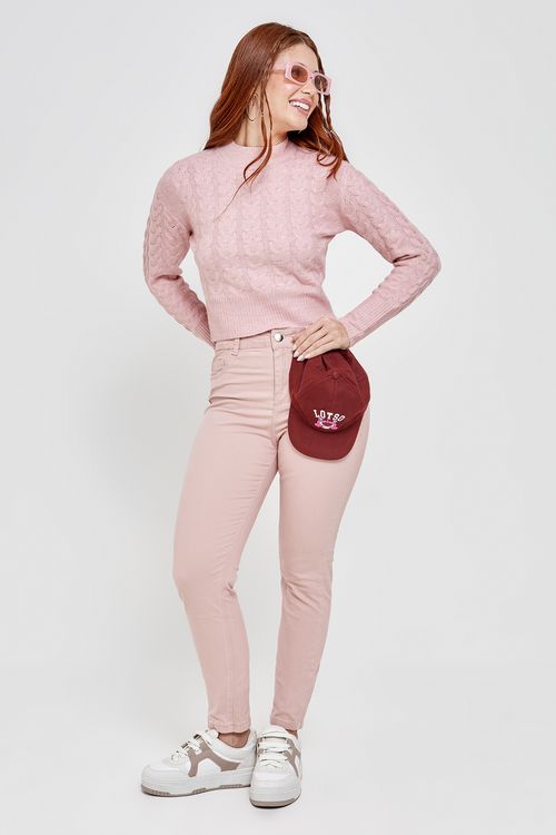 Calça Cigarrete Feminina Rose Caedu Denim Conforto