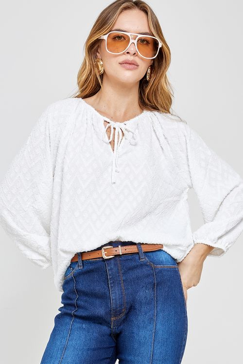 Blusa fem cas 410841 7/8 plano sortidas sortido