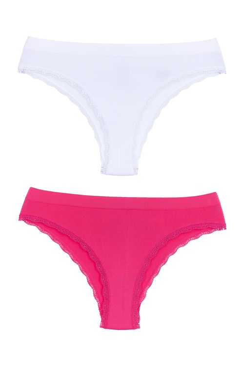 Kit calcinha aces inf abc001 brc/pink branco