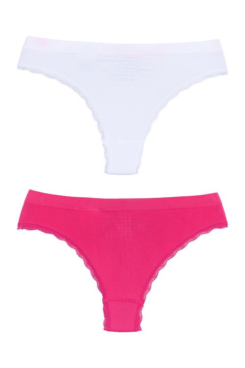 Kit calcinha aces inf abc001 brc/pink branco