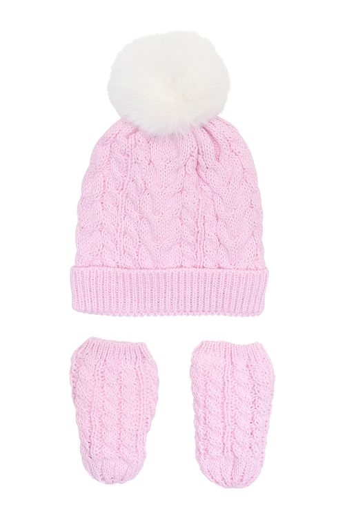 Aces baby aeo002 gorro+luva rosa claro