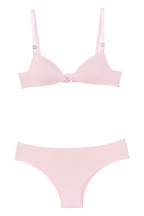 Conjunto juv bj triangulo micro rosa rosa claro