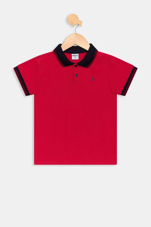 Polo inf4/8nos 1274899 piquet vmh vermelho claro