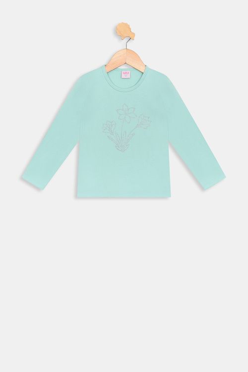 Blusa inf4/8nas m/l strass vd menta verde claro
