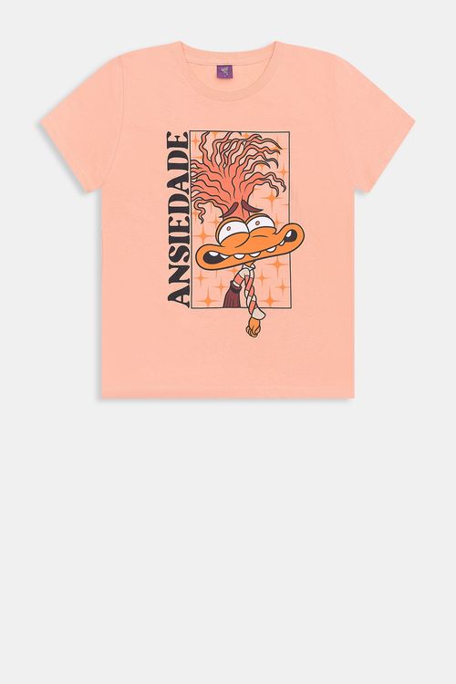 Camiseta fem prom lic ansiedade laranja claro