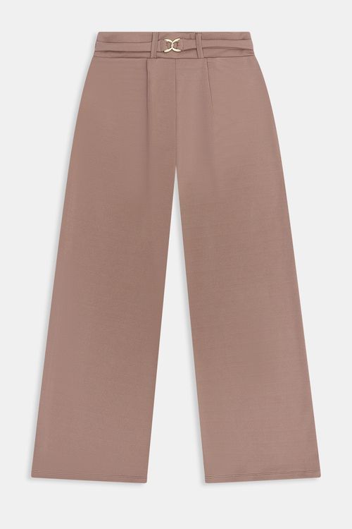 Calca fem city 4574 pantalona cinto bege bege escuro