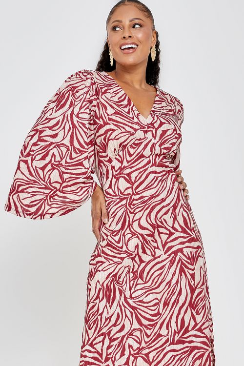 Vestido fem city 25155 decote v estamp estampado