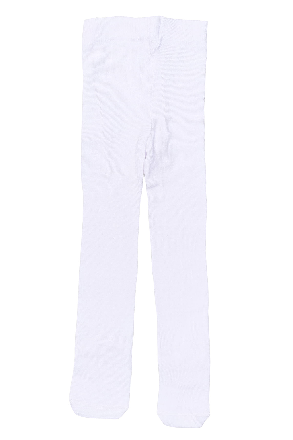 Meia-calça Infantil Menina Bebê Branca Microfibra Canelada - imagem 1