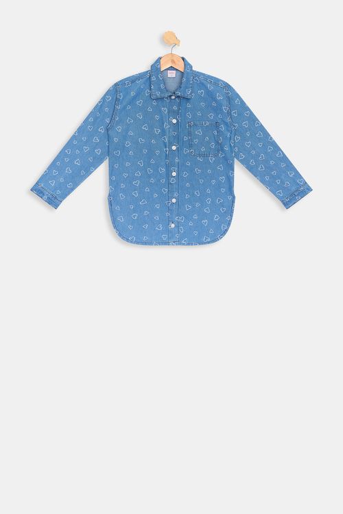 Camisa inf10/16nas 1704003 jns over cora jeans azul claro