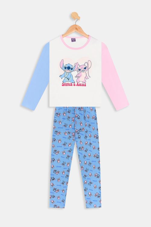 Aces inf abl008 pijama poly 4-10 stitc azul claro