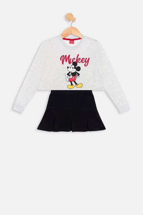 Conj inf4/10nas 108684c saia mickey floc cinza claro mescla