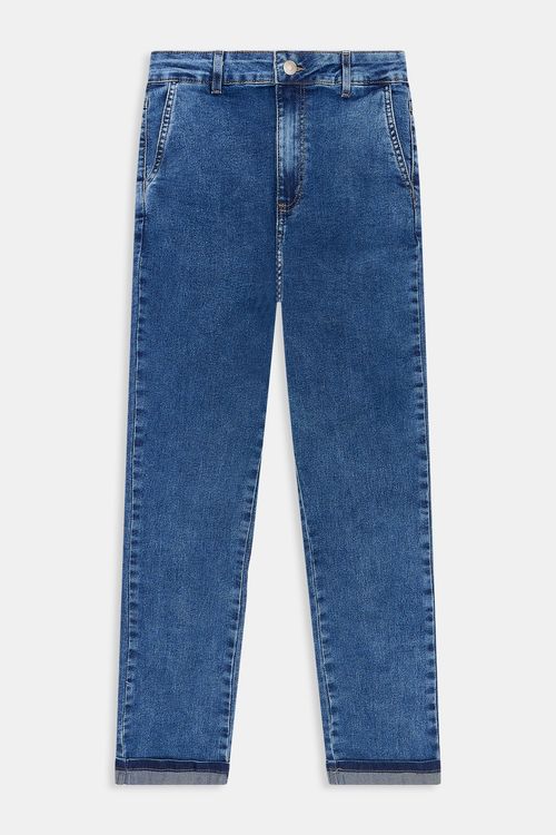 Calca fem saw 279117 reta jns med fcaa11 jeans azul medio