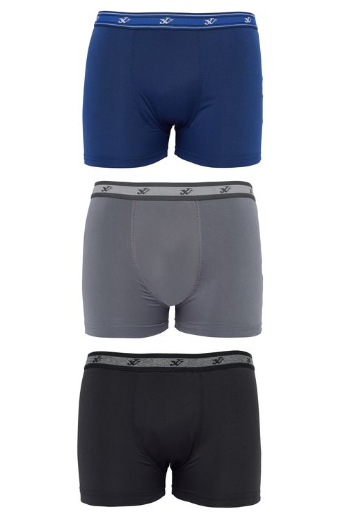 Kit cueca boxer 3x1 micro - p amu088 sortido