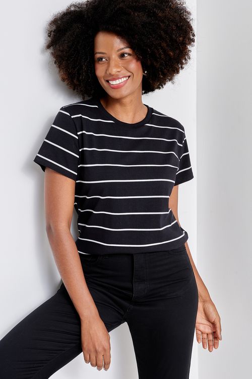 Blusa fem casual 25285 m/c list pto/off estampado