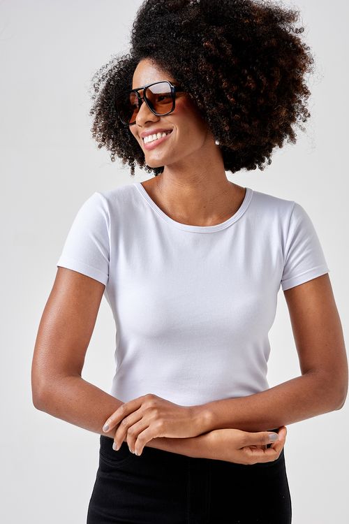 Blusa fem promo 3964 mc cotton branca branco
