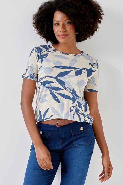 Blusa Feminina Caedu Estampada Viscose e Elastano