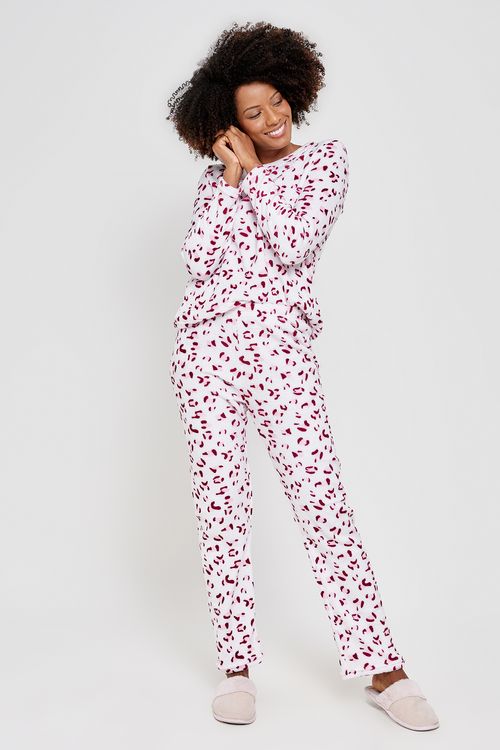 Ling pro lbj026 pijama ml coral onça vin vermelho escuro
