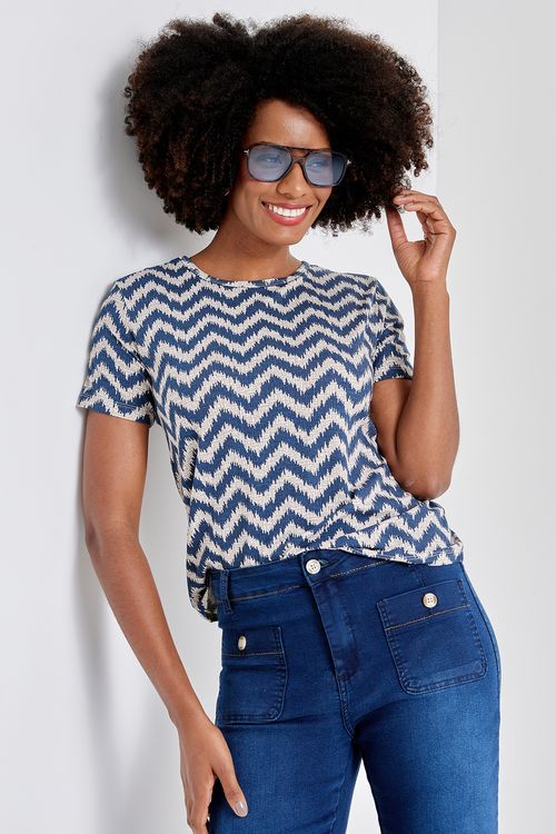 Blusa fem casual fcal246 m/c visco full estampado