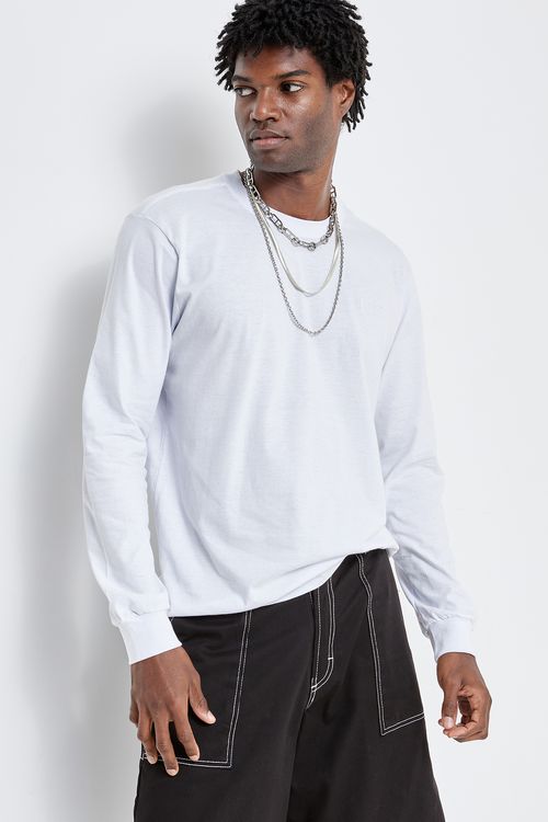 Camiseta Masculina Manga Longa Gangster Branca Algodão