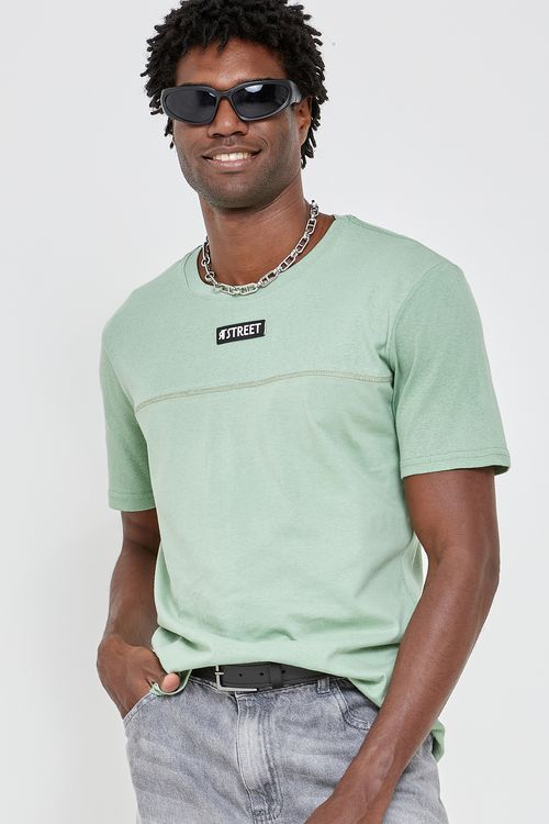 Camiseta masc street 1274928 patch verde verde medio