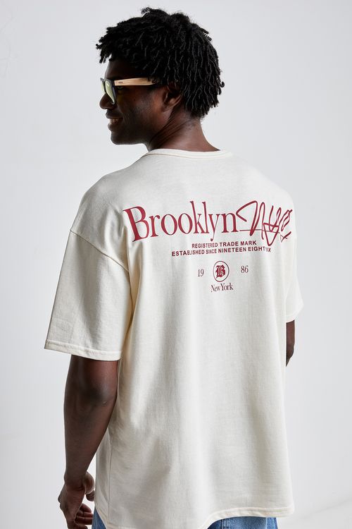 Camiseta masc street 95019 over silk f/c off white
