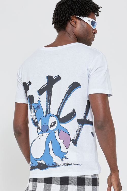 Camiseta mc lic stitch cdm197 branco