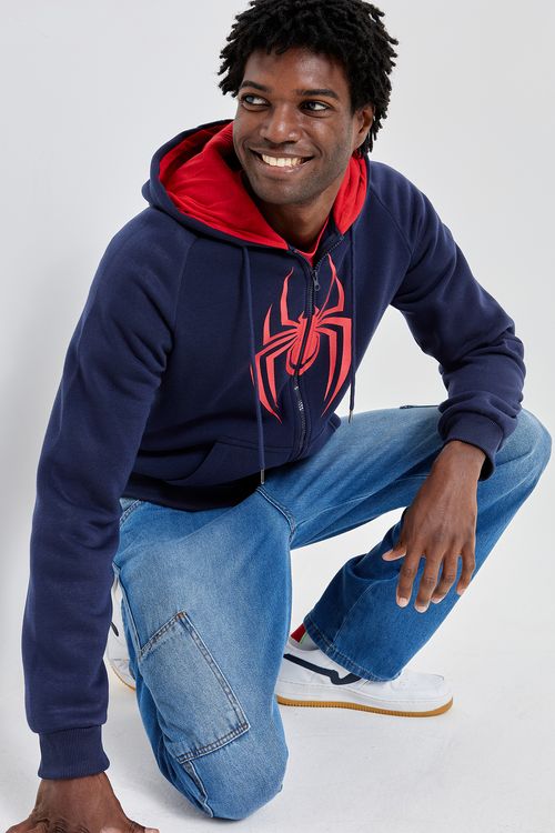 Masc promo msm018 moletom homem aranha azul escuro