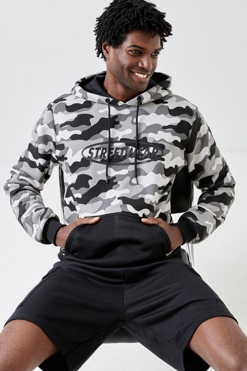 Moletom Masculino Camuflado Mescla Estampa Streetwear