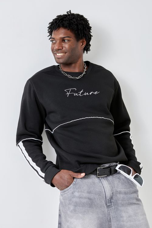 Masc street msm033 mol bordado recorte preto