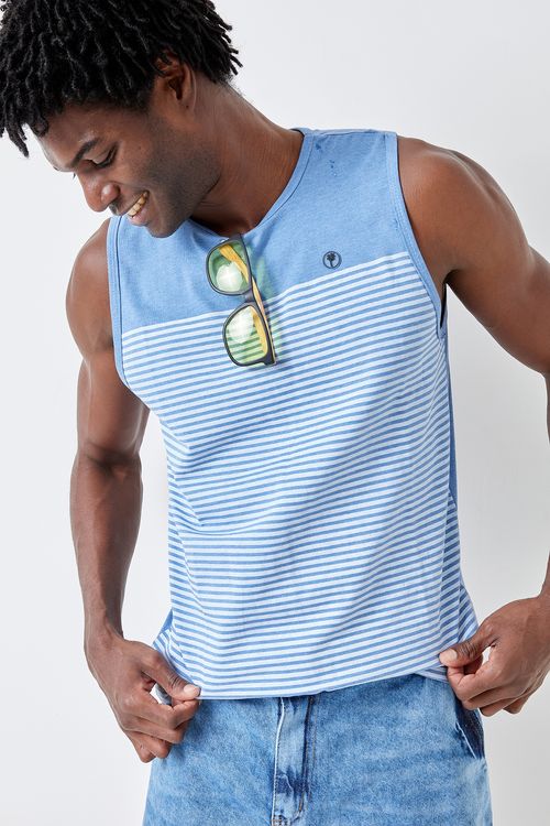 Regata masc trendy 1274954 listras azul azul claro