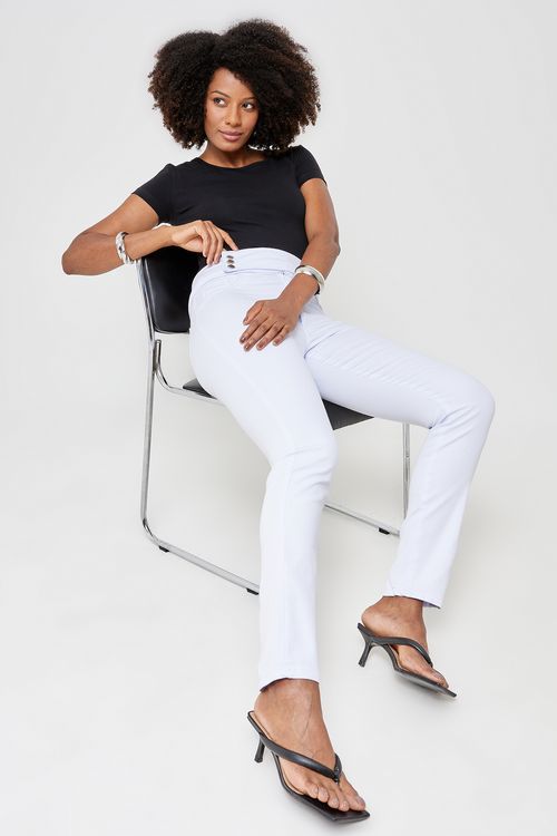 Calça Feminina Sarja Skinny Branca Caedu